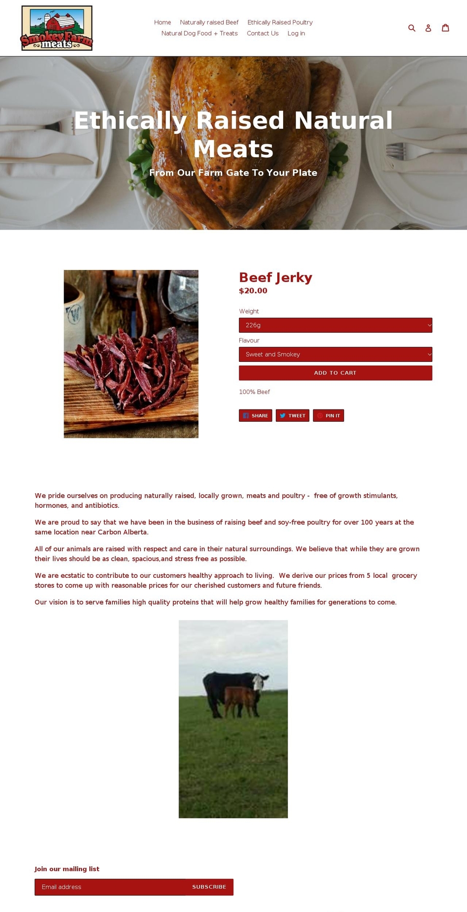 smokeyfarmmeats.com — Shopify storefront screenshot