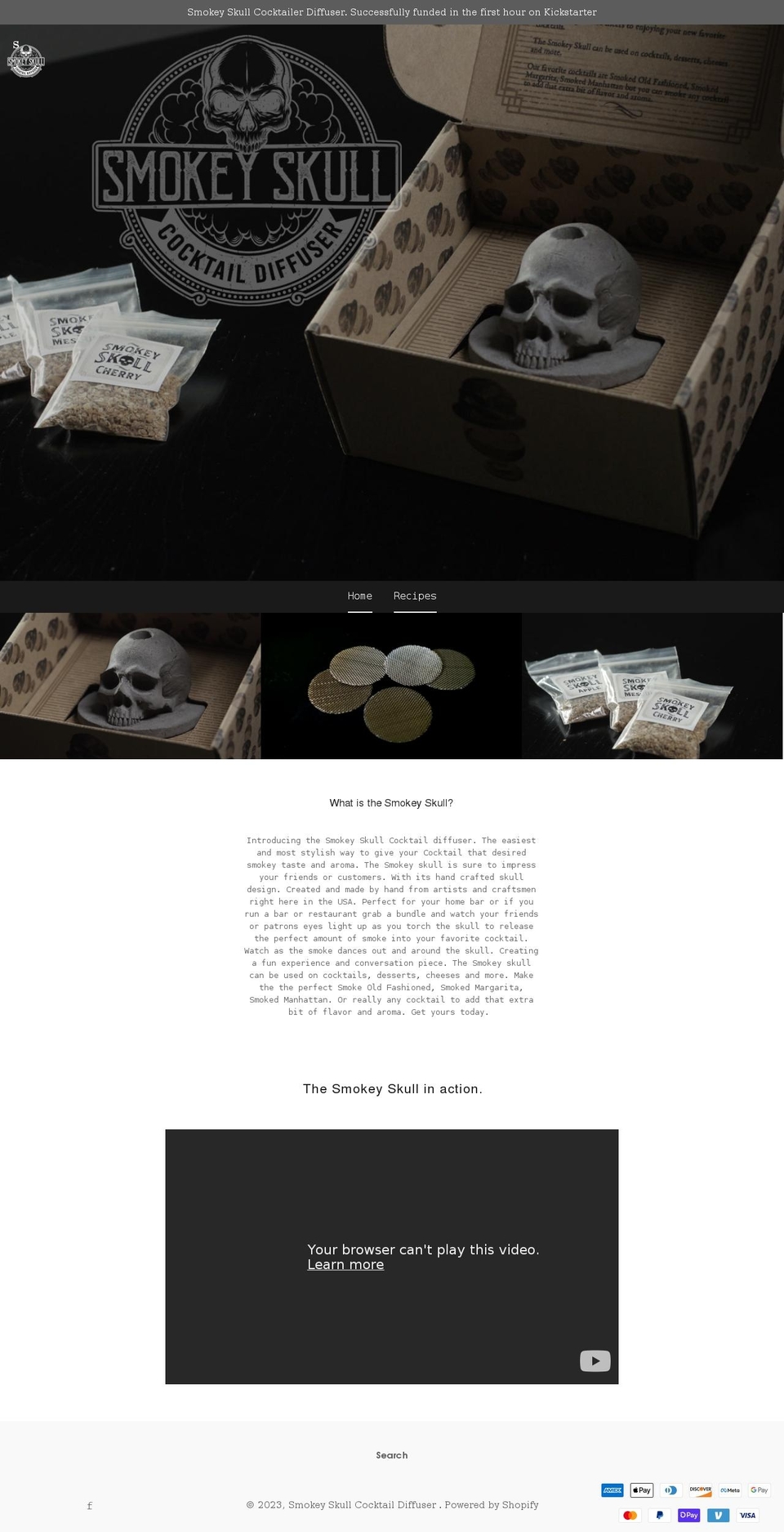 smokeyskull.com shopify website screenshot