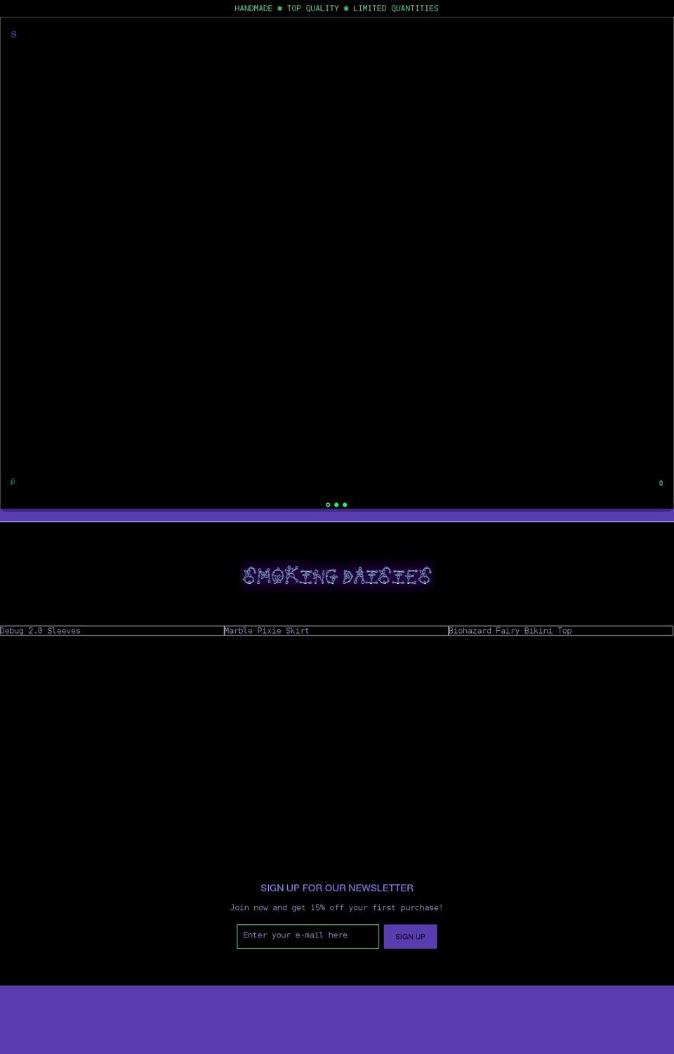 smokingdaisies.com shopify website screenshot