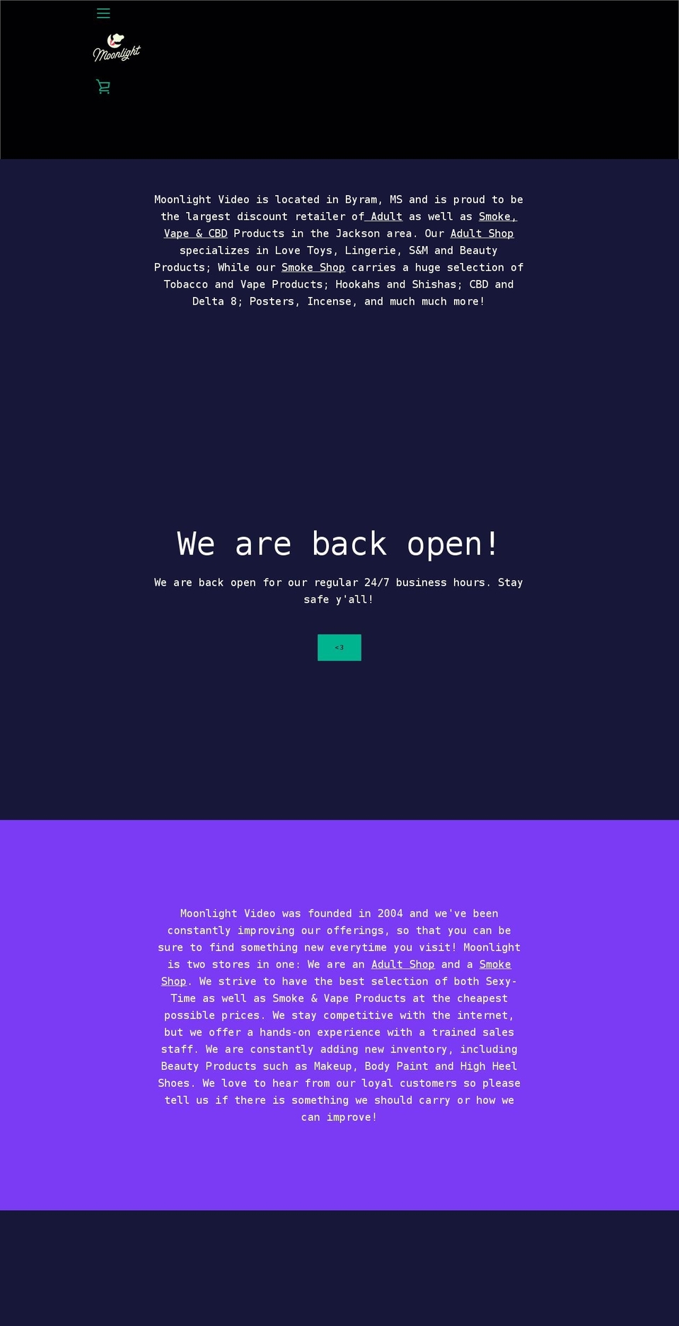 smokingmoon.com shopify website screenshot