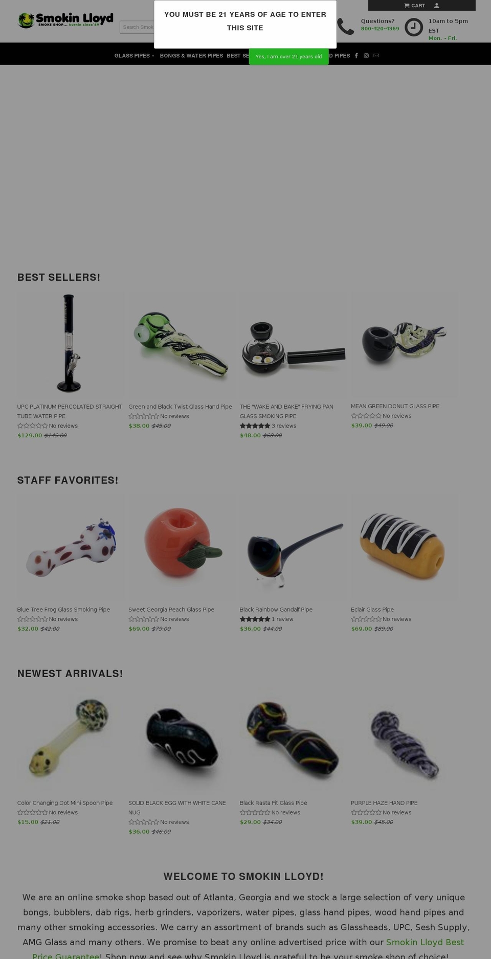 smokinlloyd.com — Shopify storefront screenshot