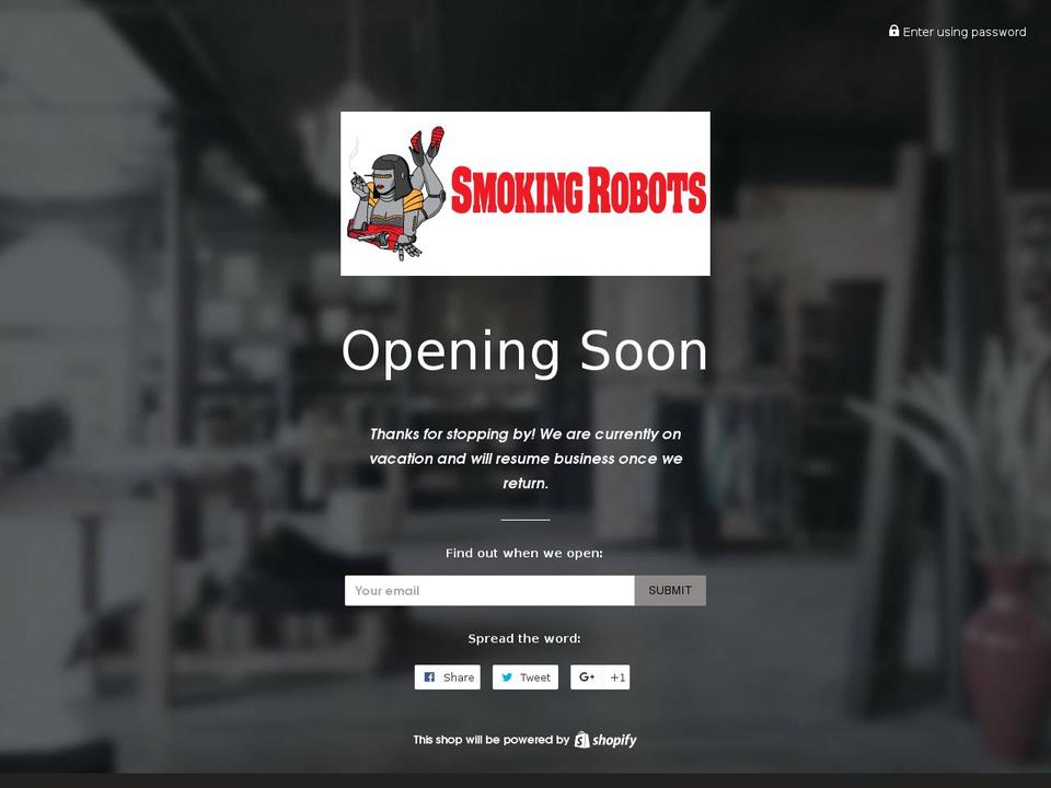smokinrobots.com shopify website screenshot