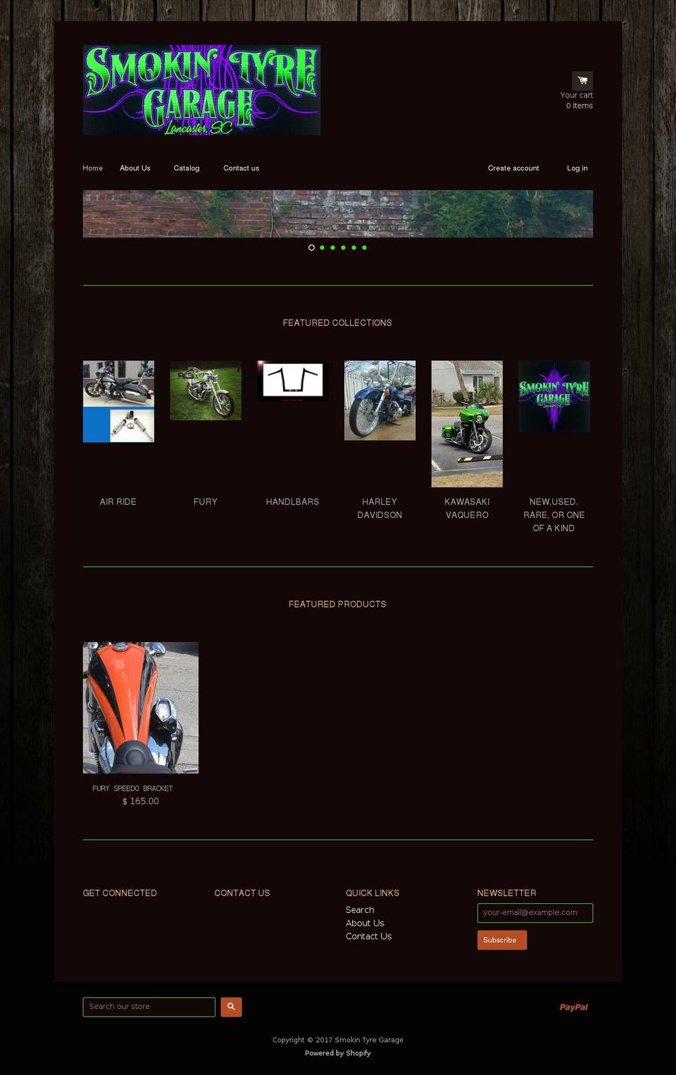 smokintyregarage.com shopify website screenshot