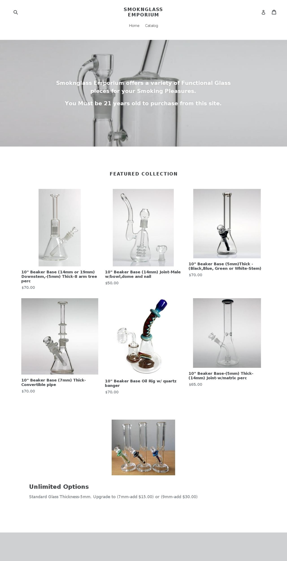 smoknglass.com shopify website screenshot