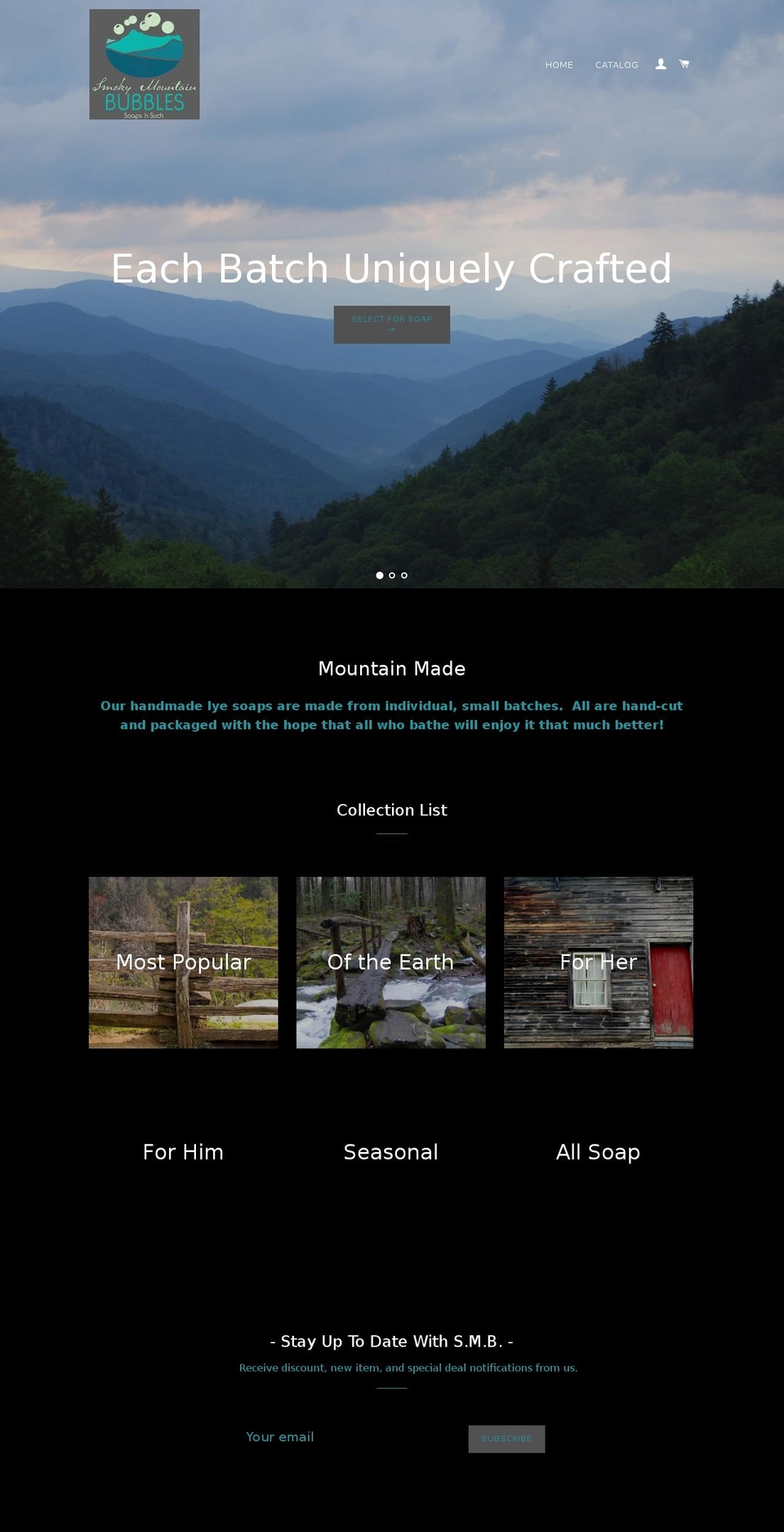 smokymountainbubbles.com shopify website screenshot