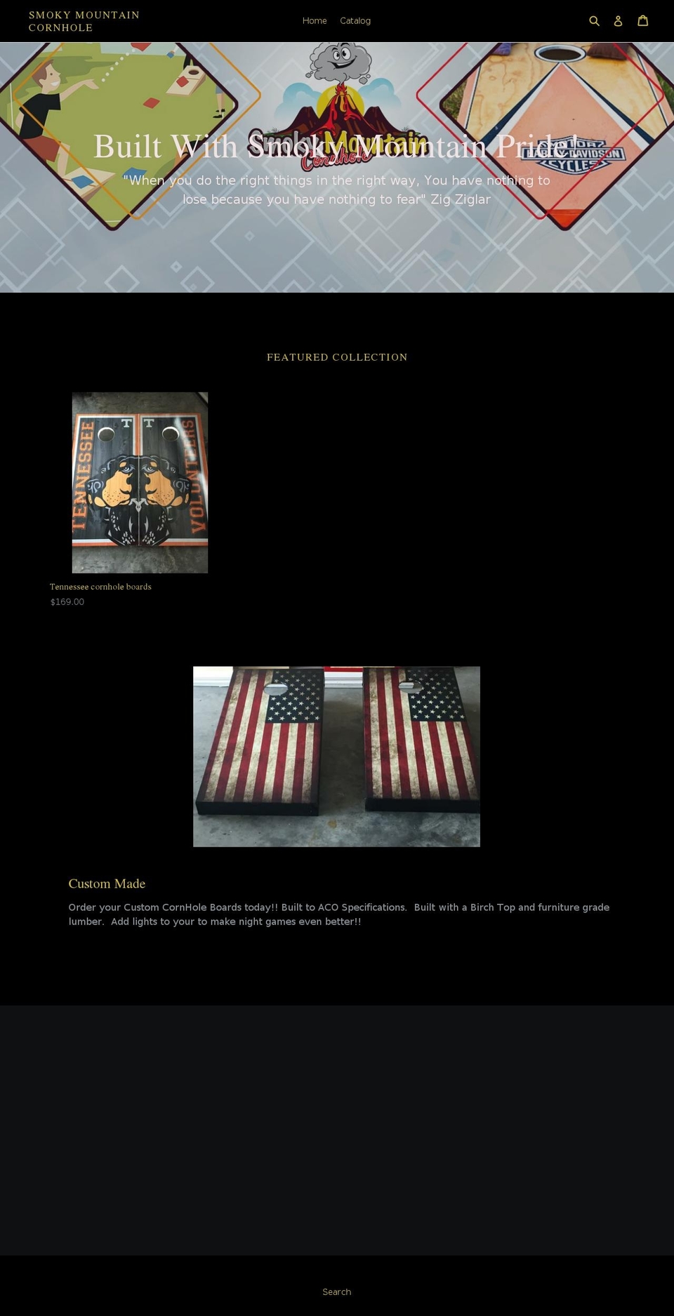 smokymountaincornhole.com — Shopify storefront screenshot