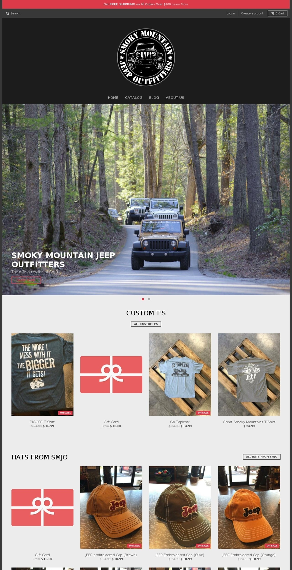smokymountainjeepoutfitters.com shopify website screenshot