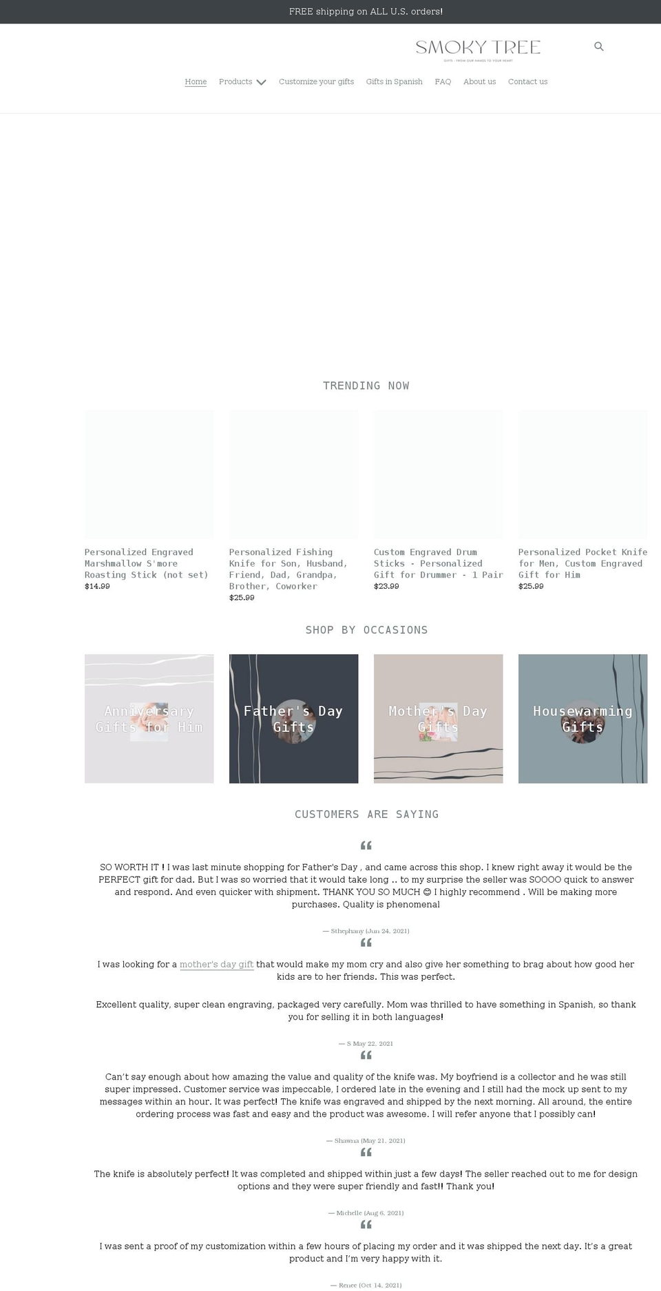 smokytree.com shopify website screenshot