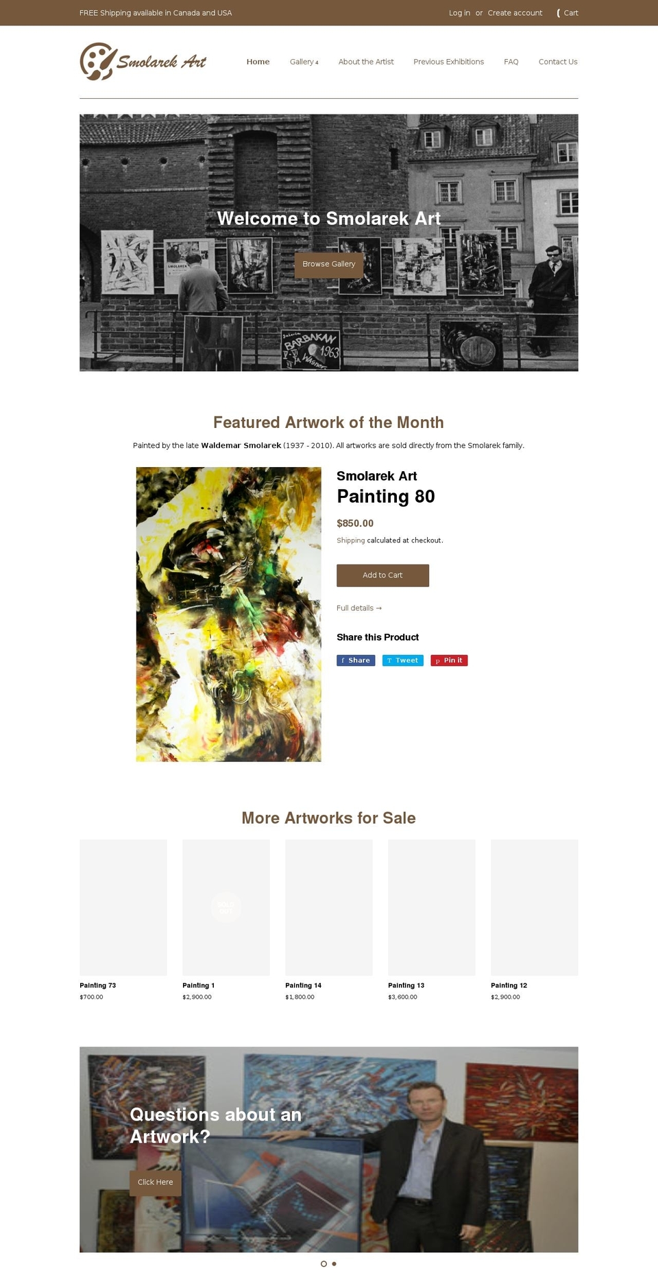 smolarekart.com shopify website screenshot