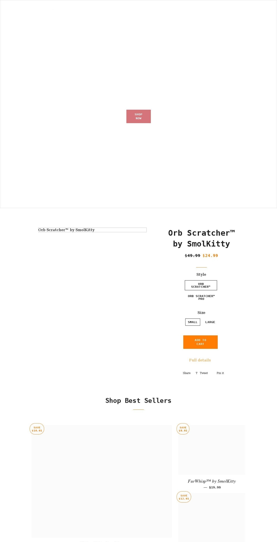 smolkitty.com shopify website screenshot