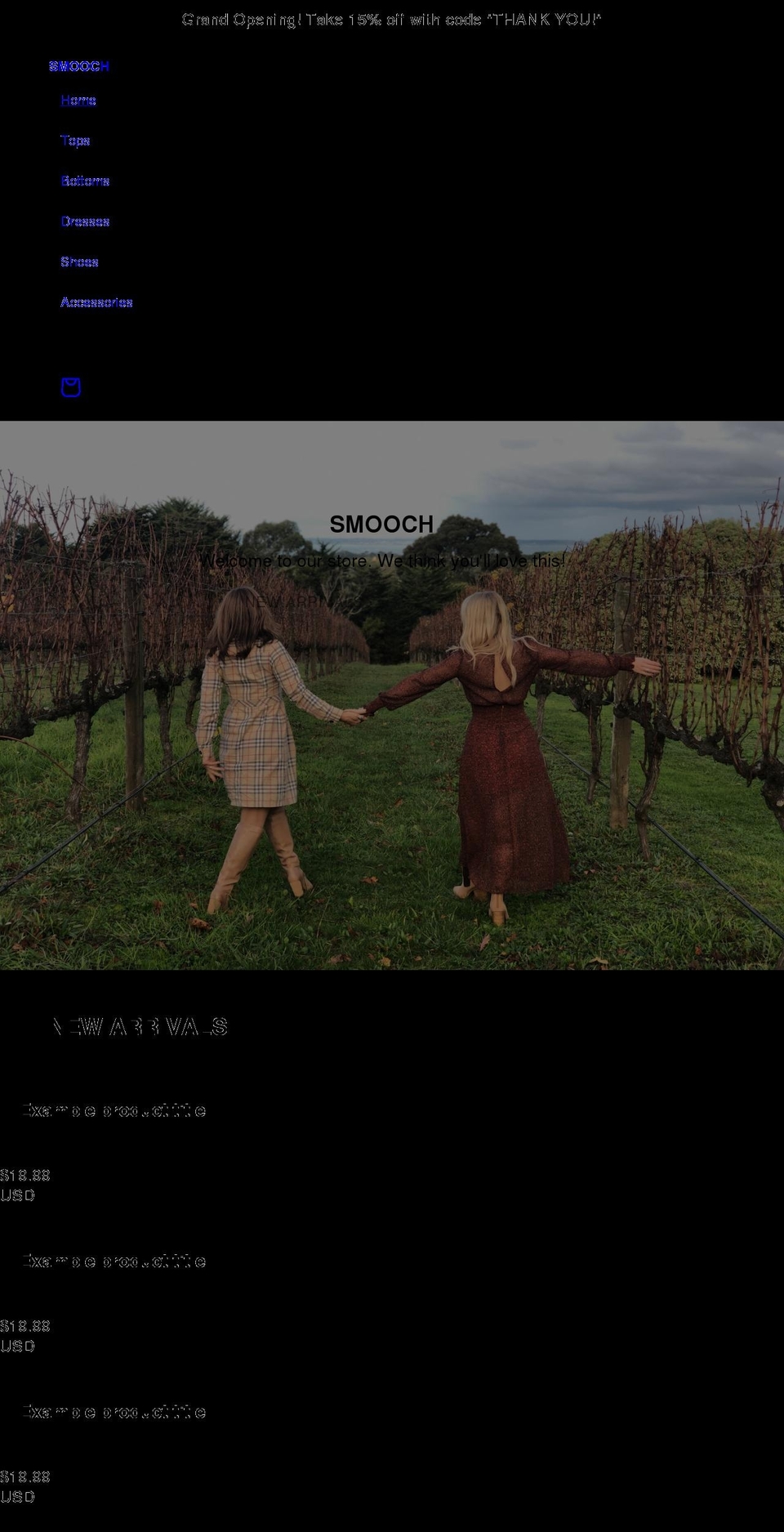 smooch-boutique.com shopify website screenshot