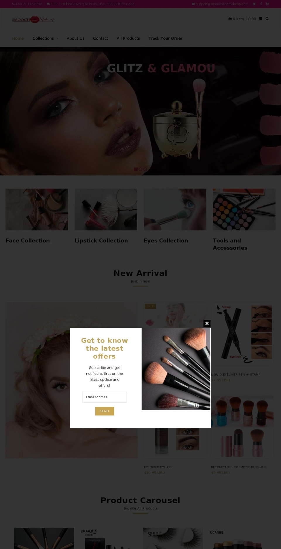 Beauty Theme Shopify theme site example smoochandmakeup.com