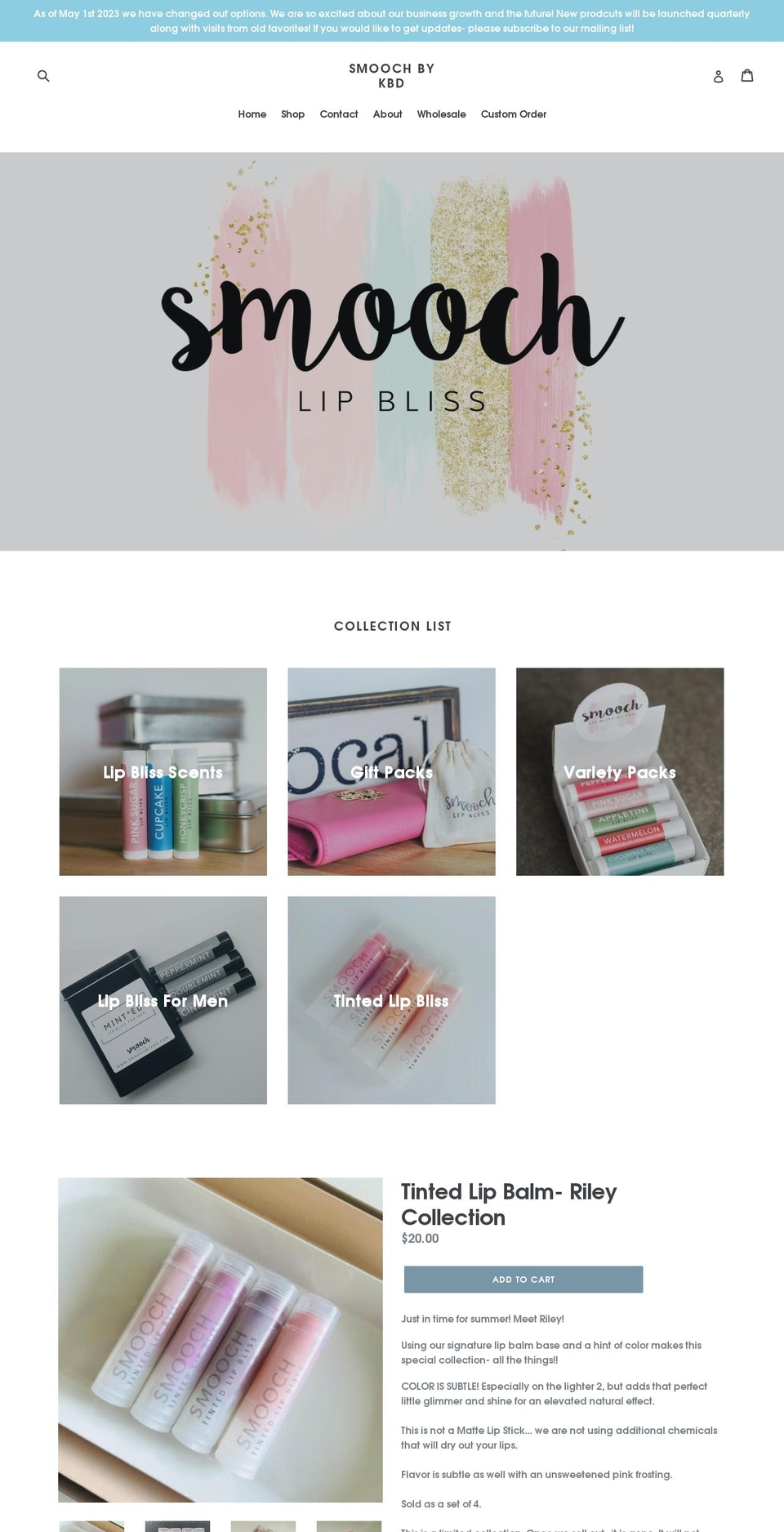 smoochbykbd.com — Shopify storefront screenshot