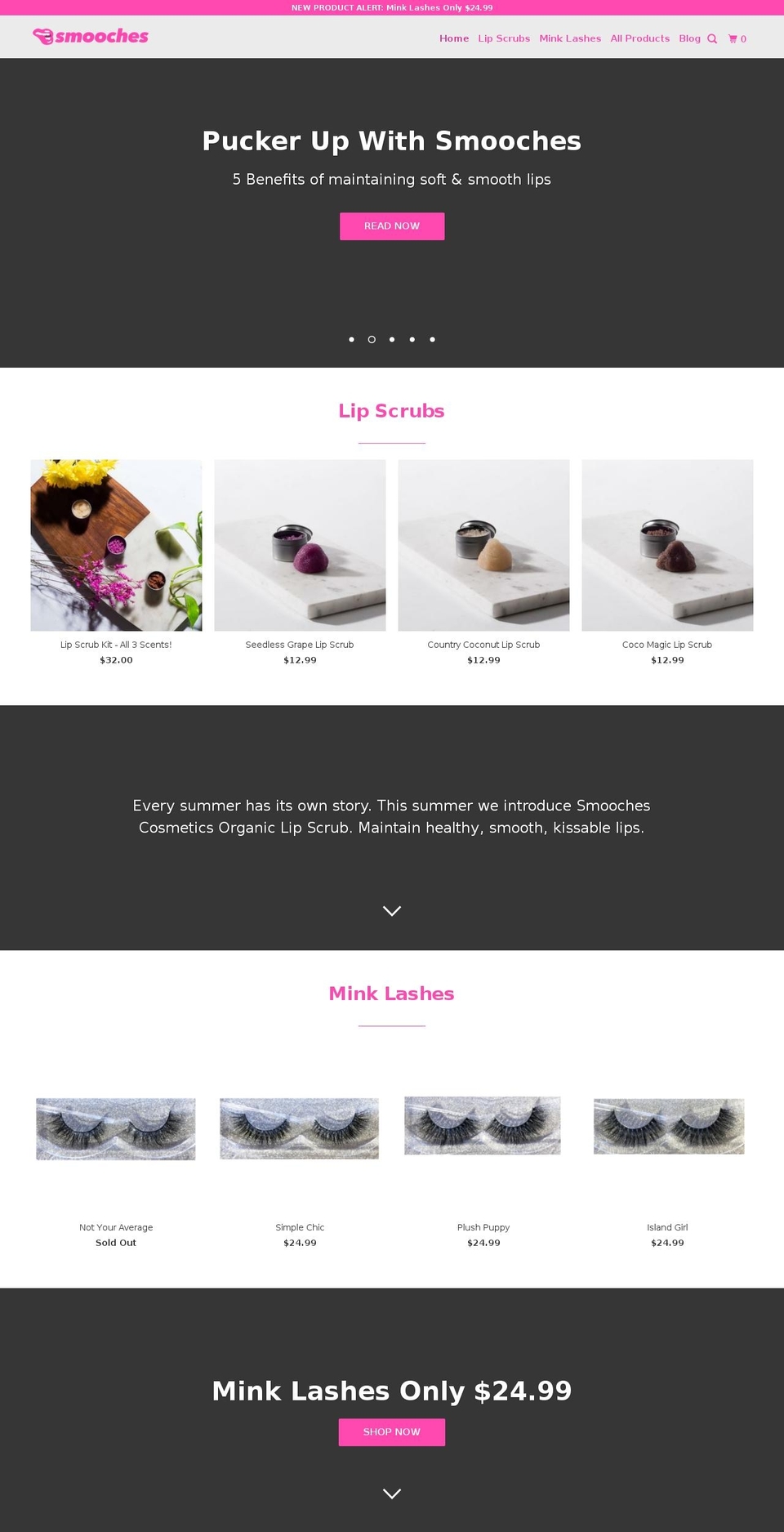 smoochescosmetics.com shopify website screenshot