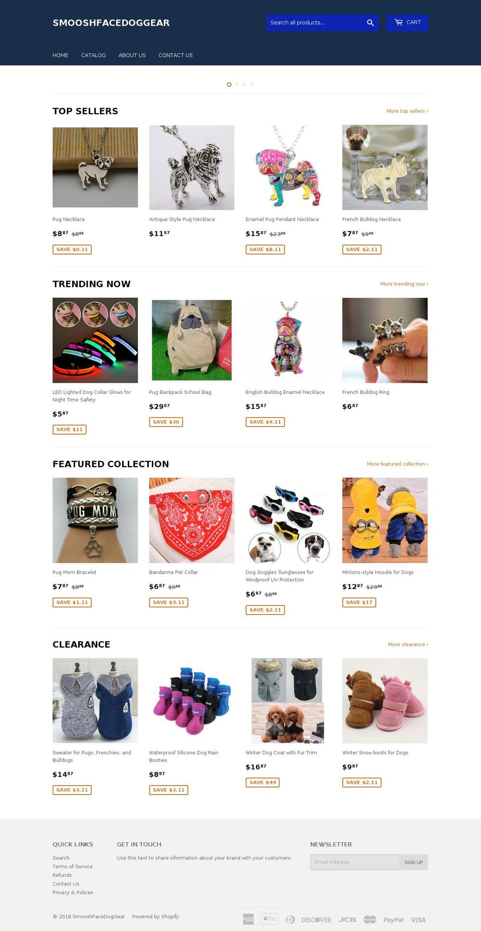 smooshfacedoggear.com — Shopify storefront screenshot