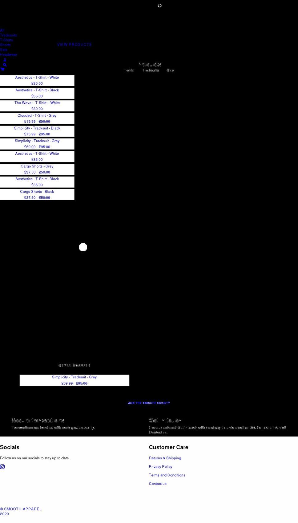 smoothapparel.co.uk shopify website screenshot