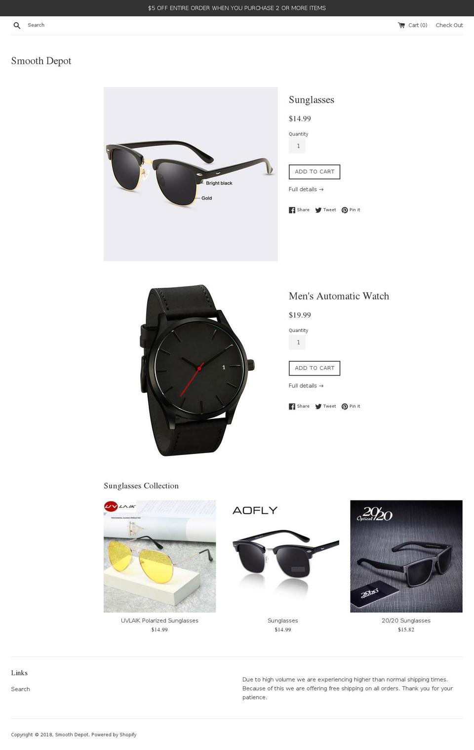 smoothdepot.com — Shopify storefront screenshot