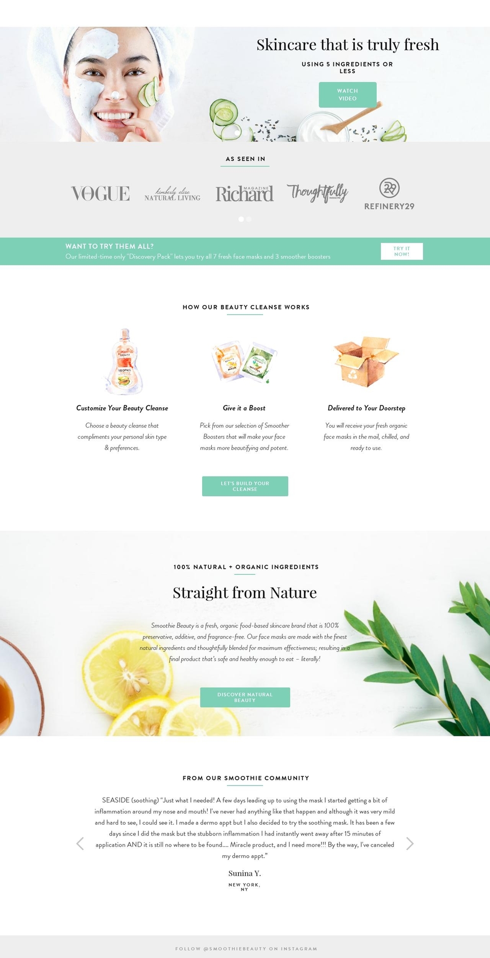 smoothiebeauty.com shopify website screenshot