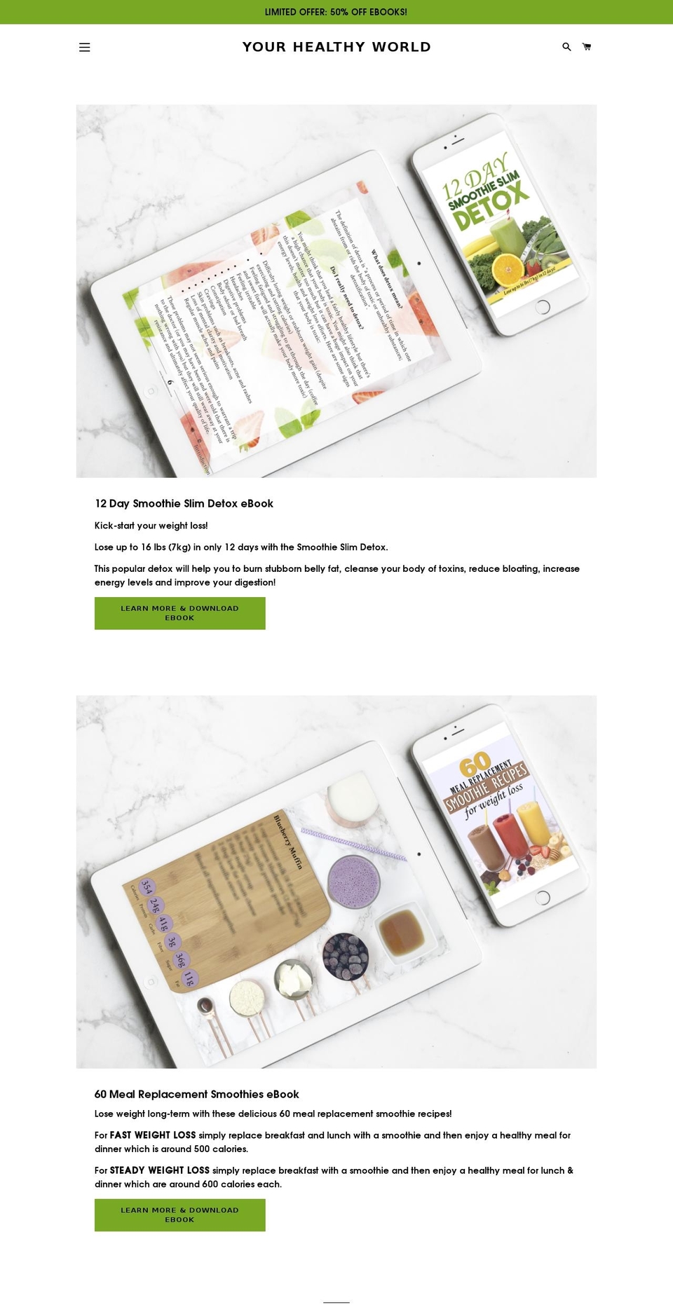 smoothieslimdetox.com — Shopify storefront screenshot