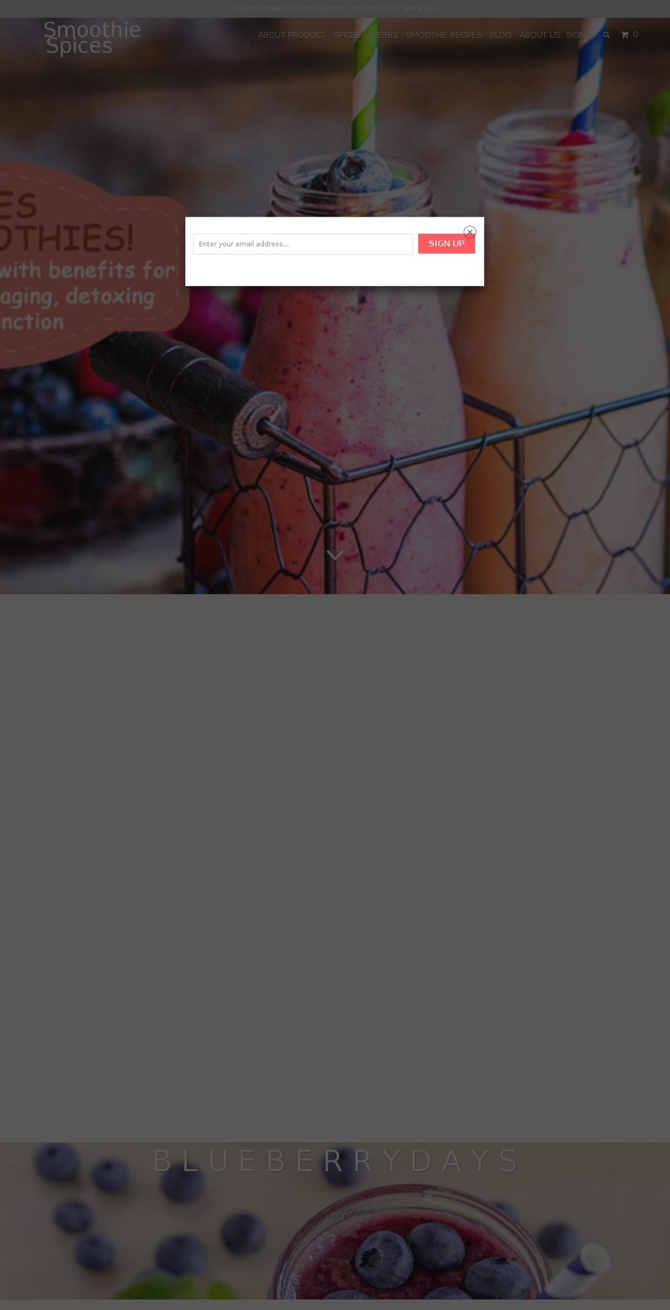 smoothiespices.com shopify website screenshot