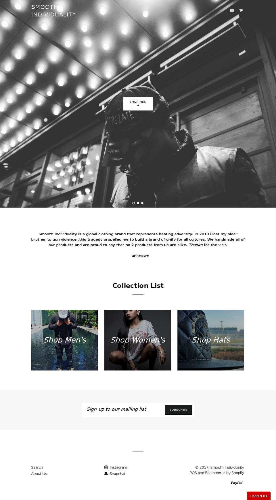 smoothindividuality.com shopify website screenshot