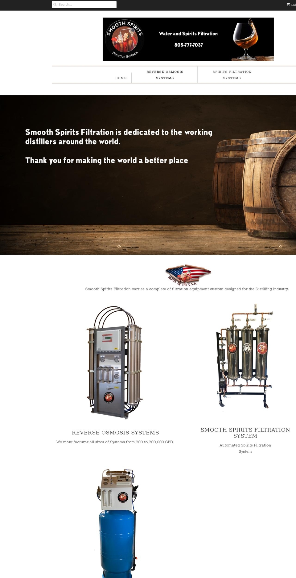 smoothspiritsfiltration.com shopify website screenshot
