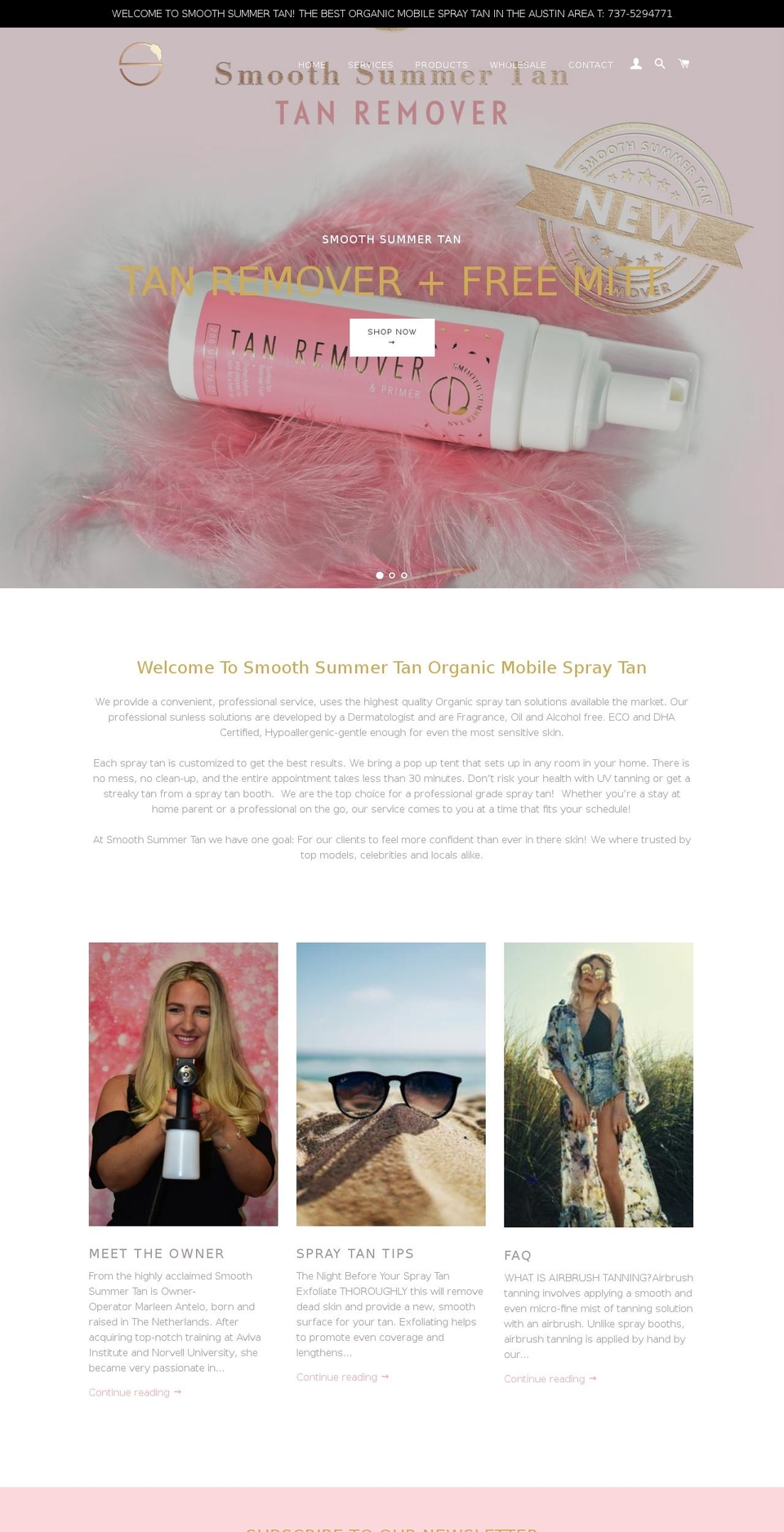 smoothsummertan.com — Shopify storefront screenshot