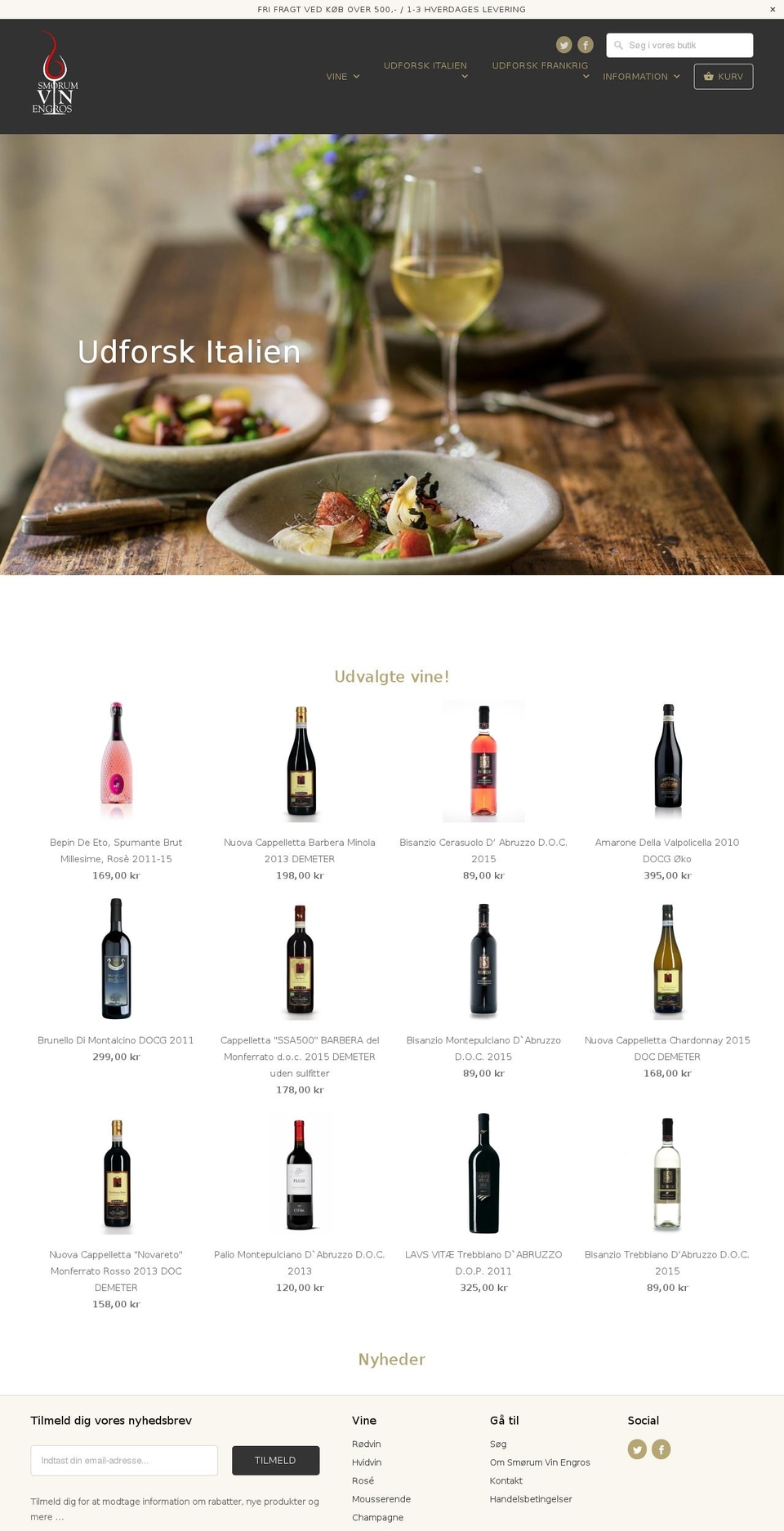 smorumvinengros.com — Shopify storefront screenshot