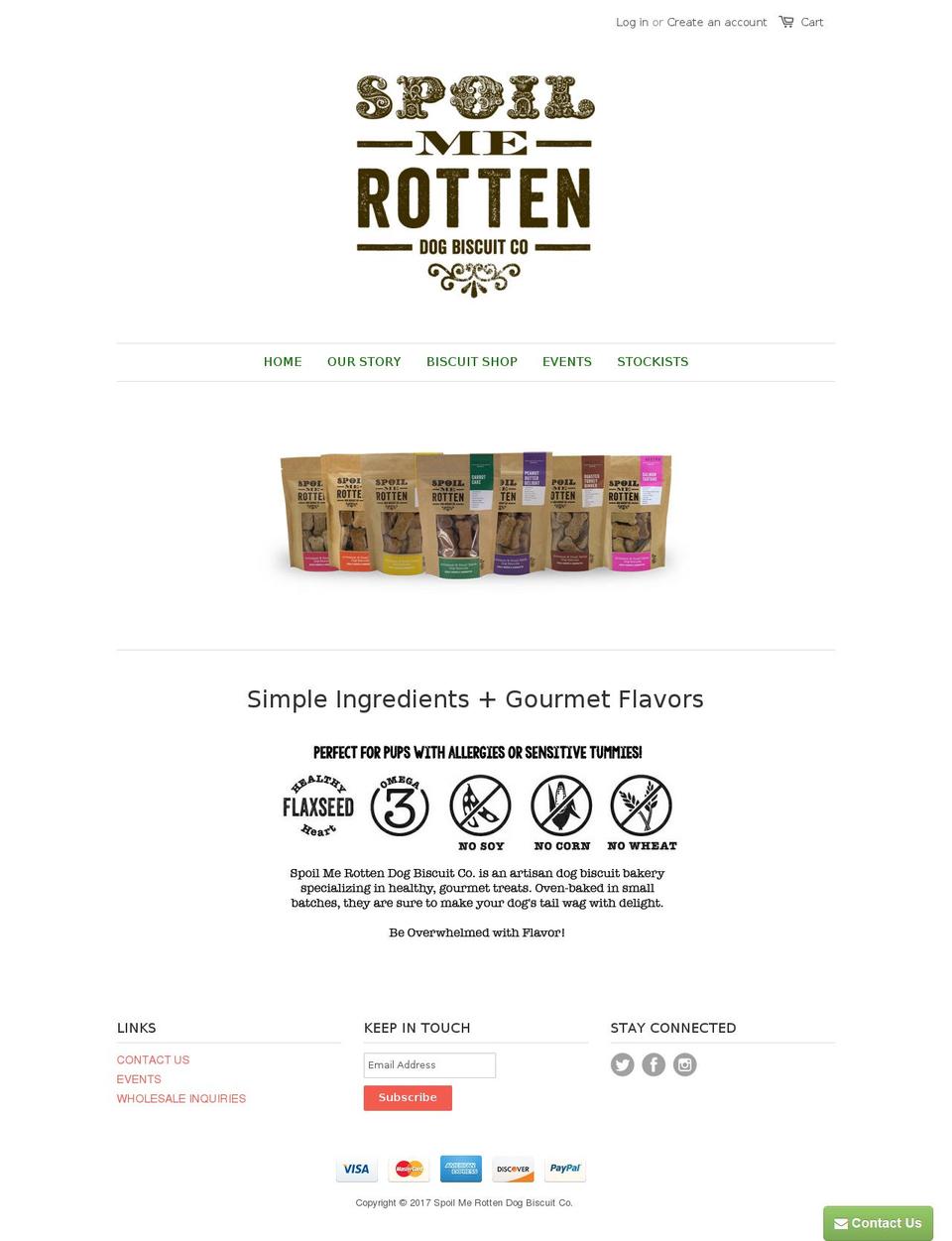smrdogbiscuits.com shopify website screenshot