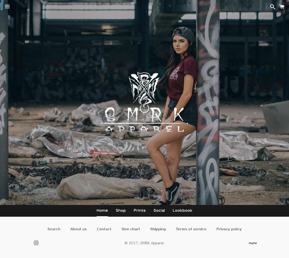 smrkapparel.com shopify website screenshot