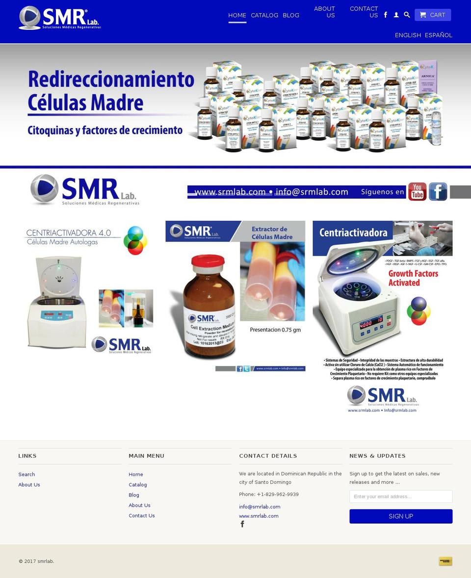 smrlab.com shopify website screenshot