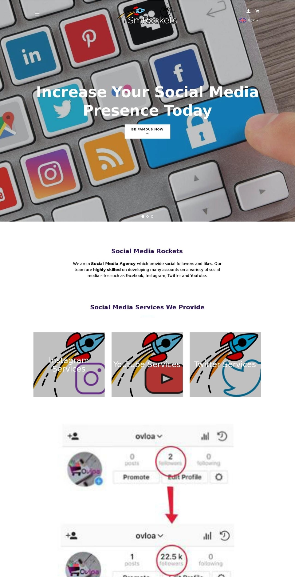 smrockets.com — Shopify storefront screenshot