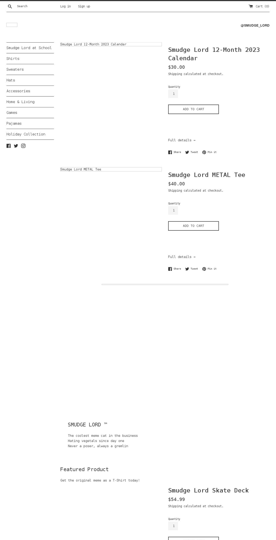 smudge-lord.com shopify website screenshot
