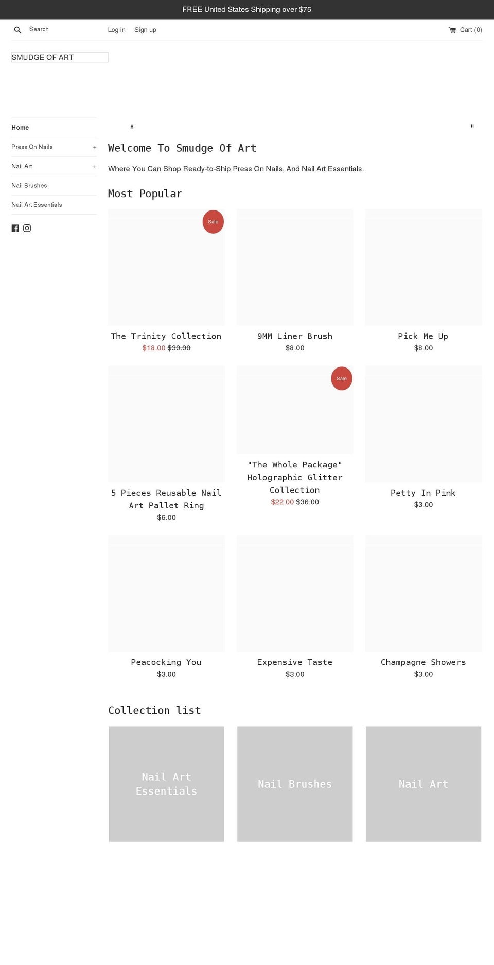 smudgeofart.com shopify website screenshot