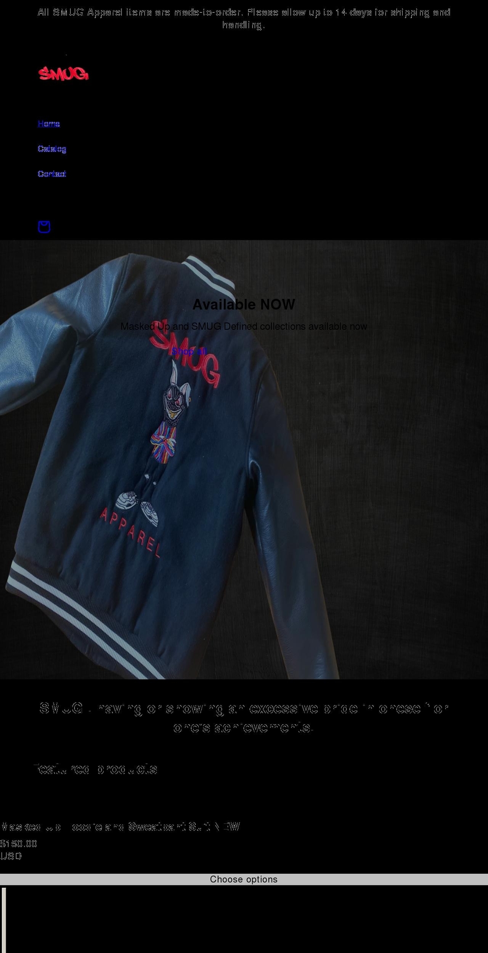 smugapparel.com shopify website screenshot