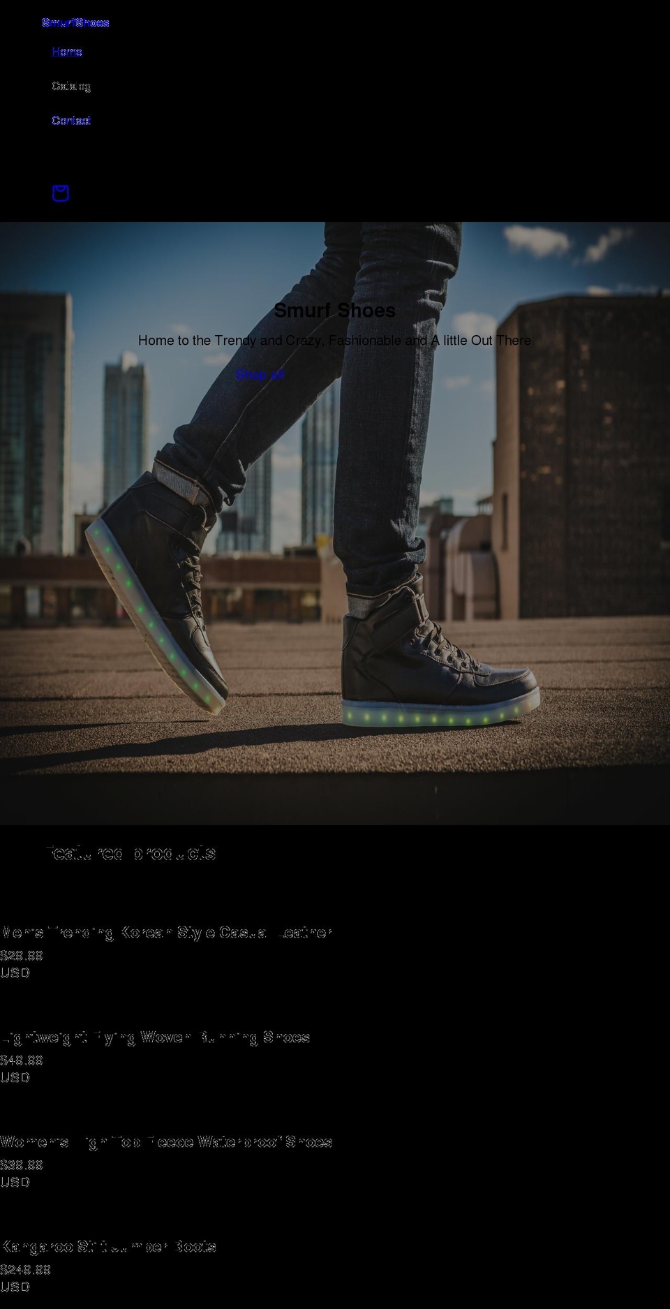 smurfshoes.com shopify website screenshot