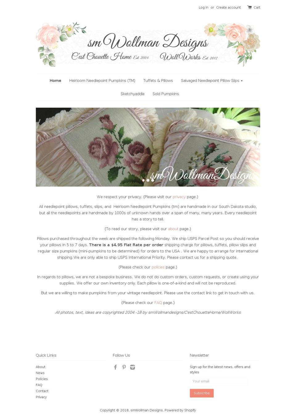 smwollmandesigns.com — Shopify storefront screenshot