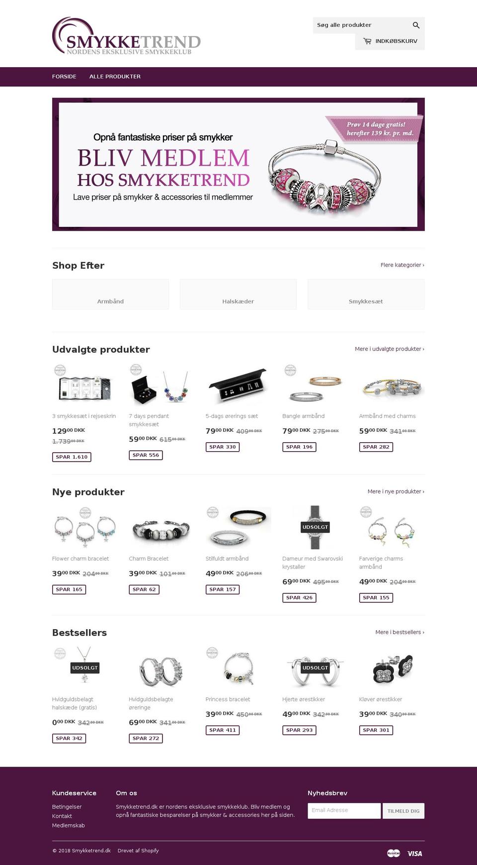 smykketrend.dk shopify website screenshot