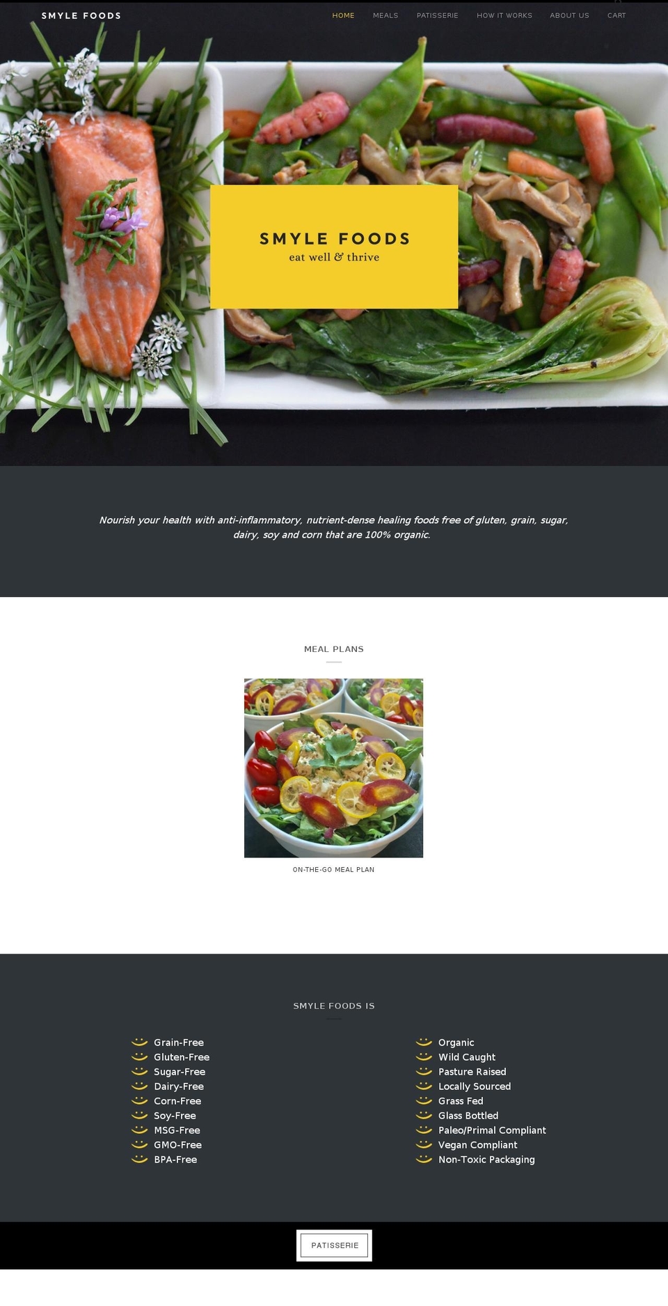 smylefoods.com shopify website screenshot
