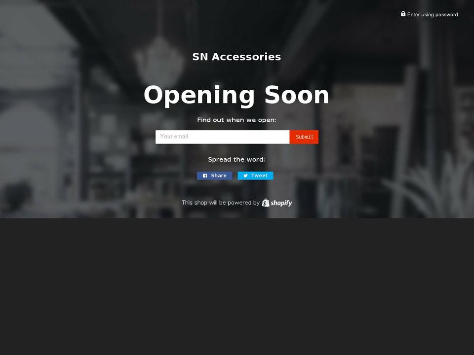 snaccessories.com shopify website screenshot