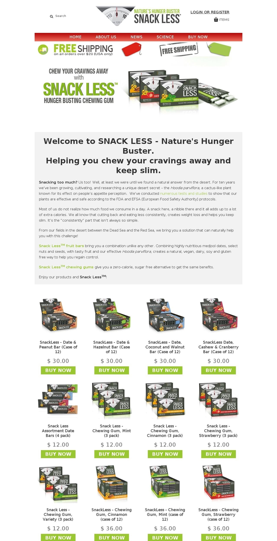 snack-less.com shopify website screenshot