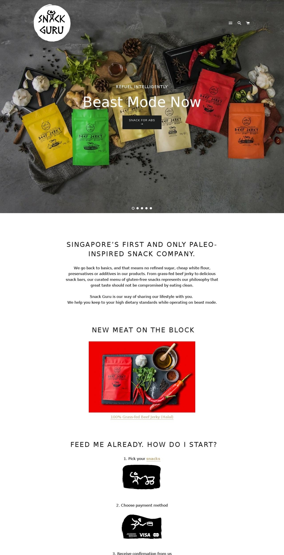 snackguru.com.sg shopify website screenshot