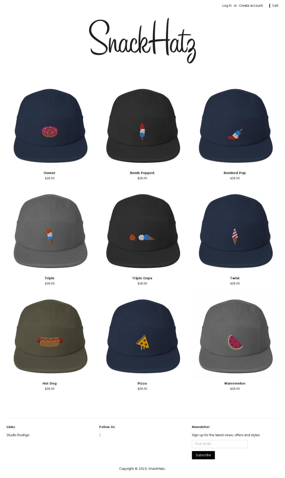 snackhatz.com — Shopify storefront screenshot
