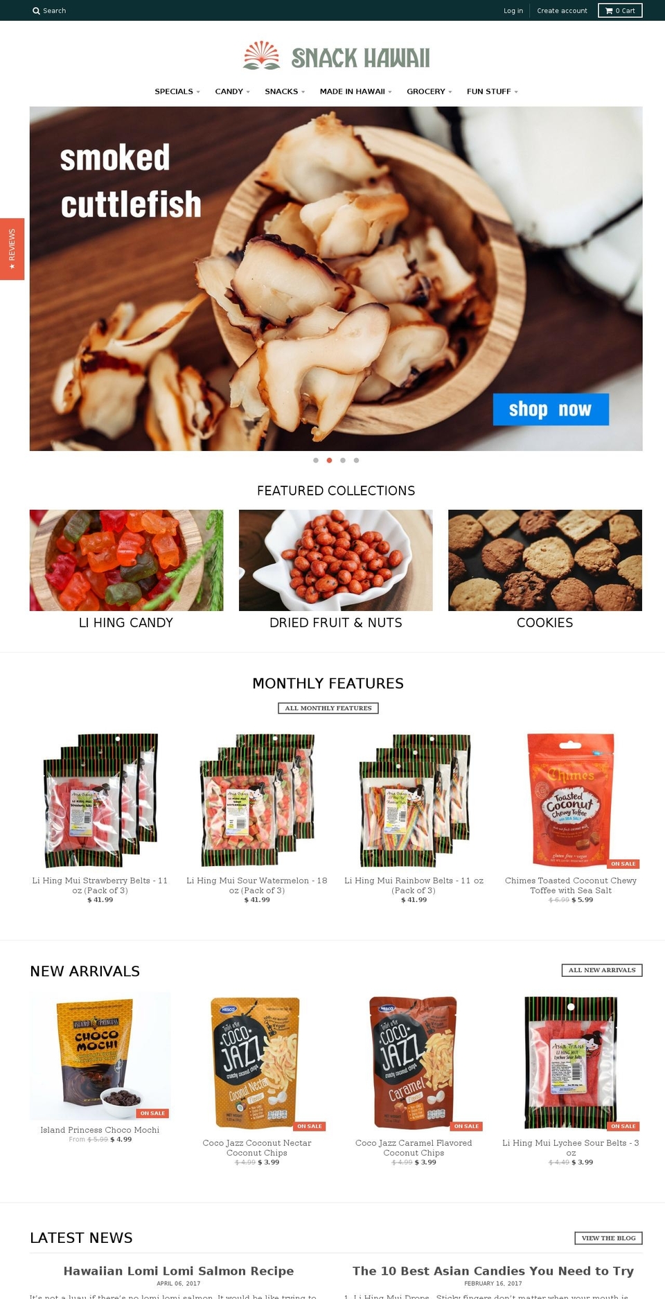 snackhawaii.com shopify website screenshot