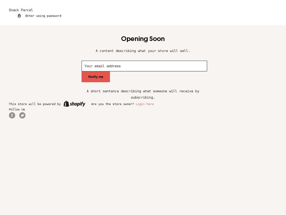 snackparcel.com shopify website screenshot