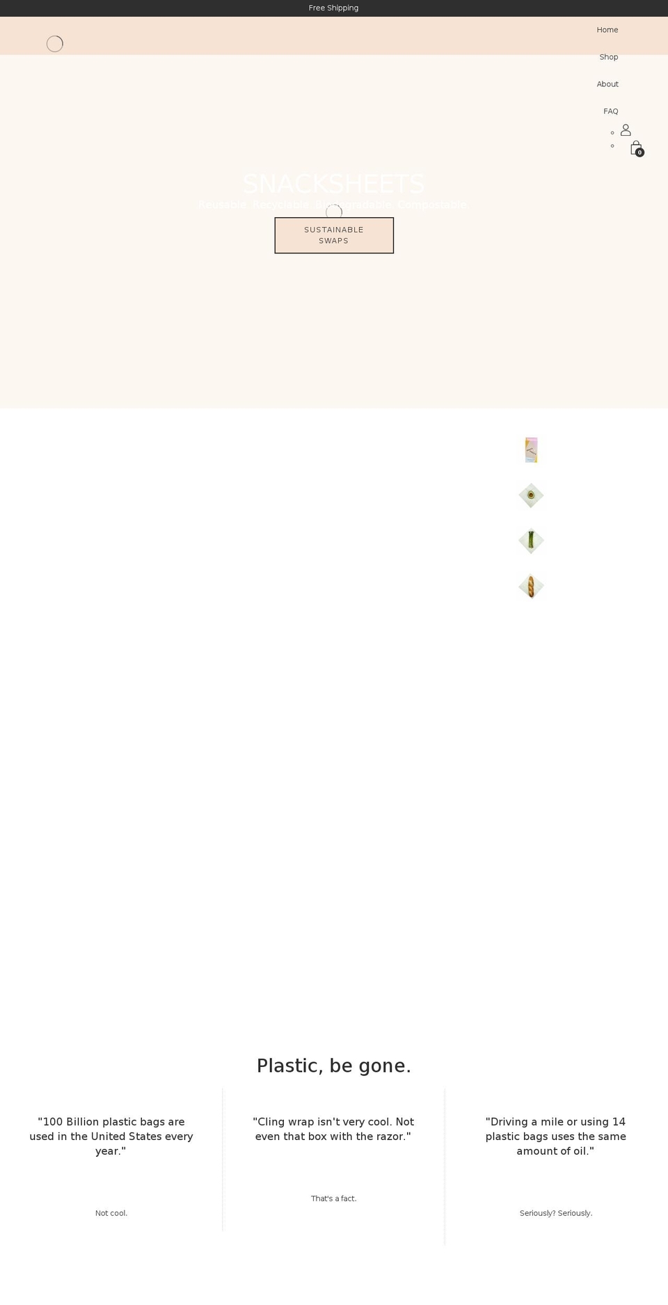 snacksheets.com shopify website screenshot