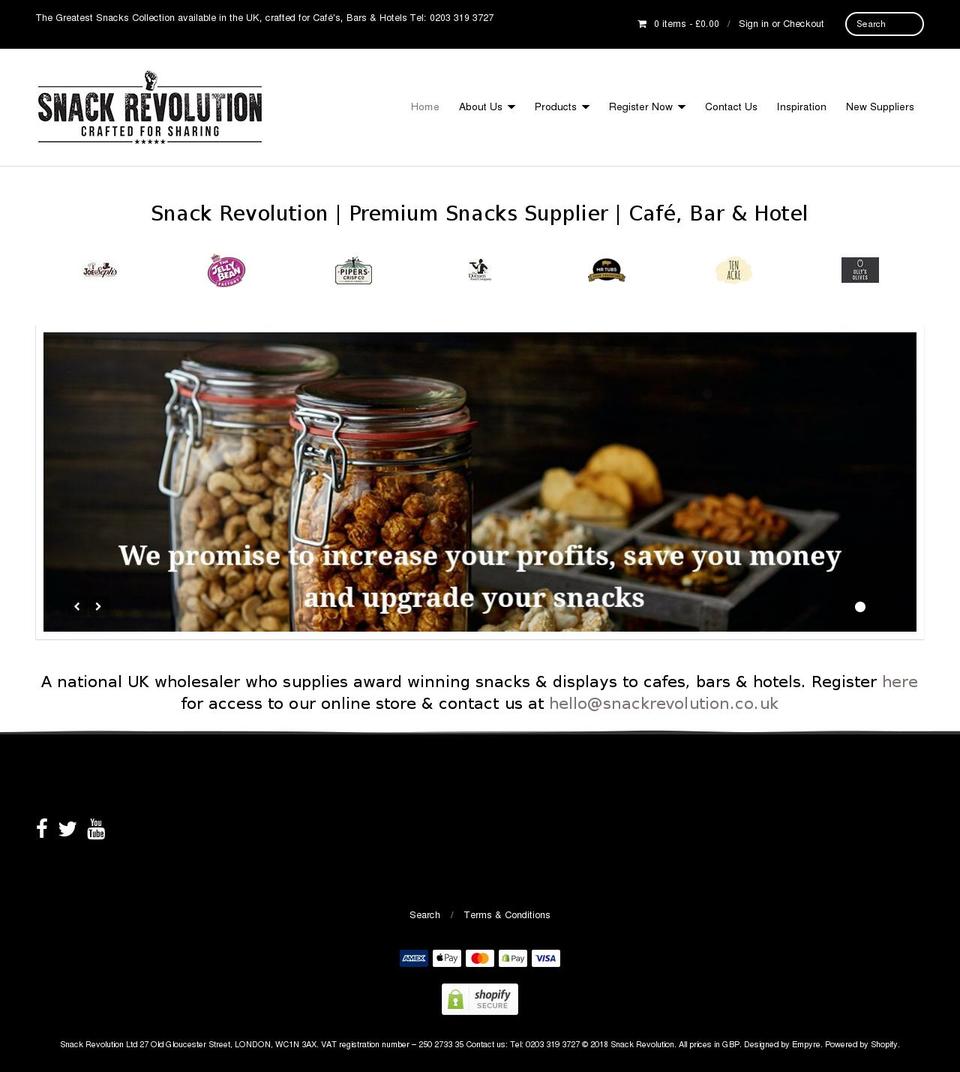 snacksrevolution.com — Shopify storefront screenshot