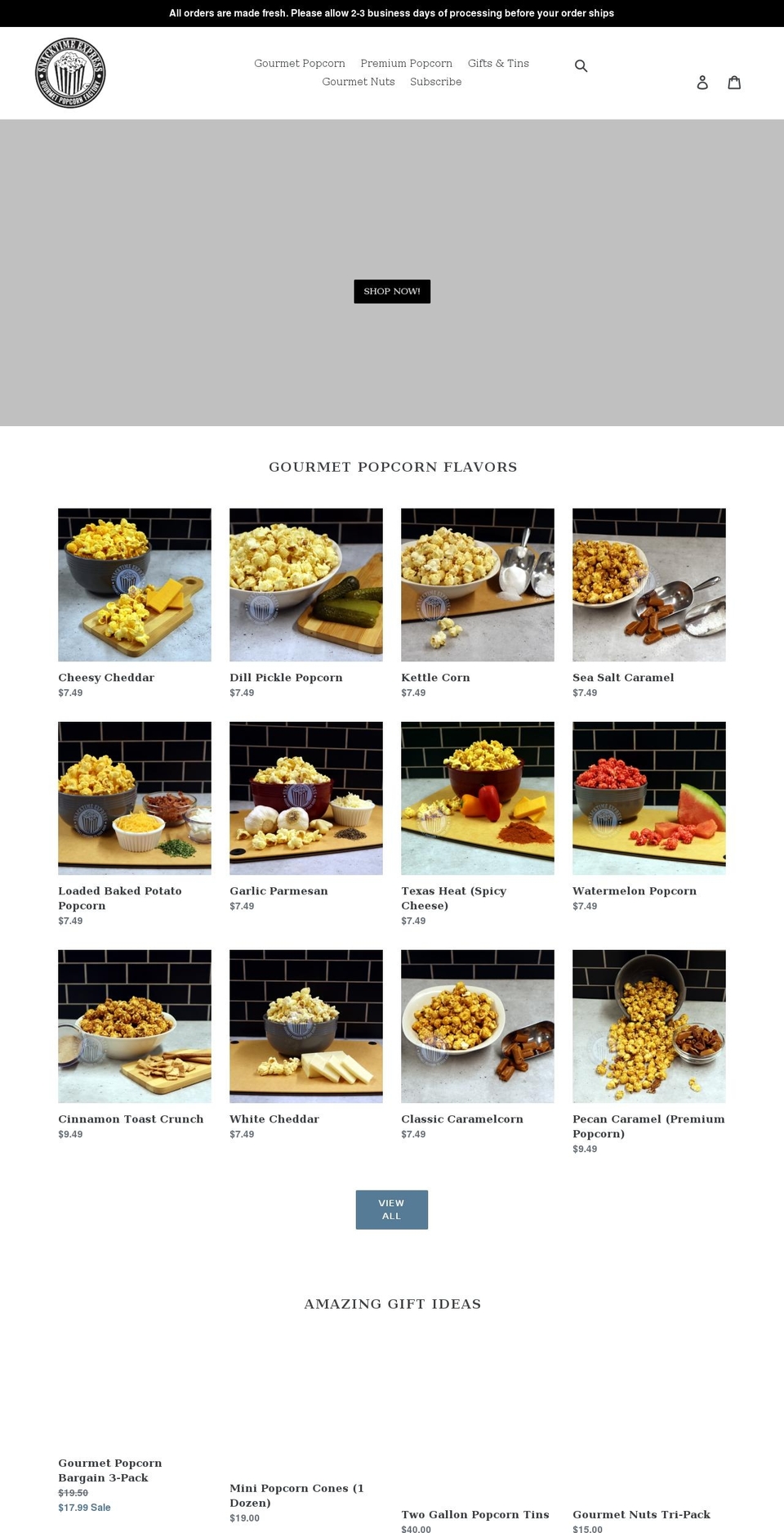 snacktimeexpress.com shopify website screenshot