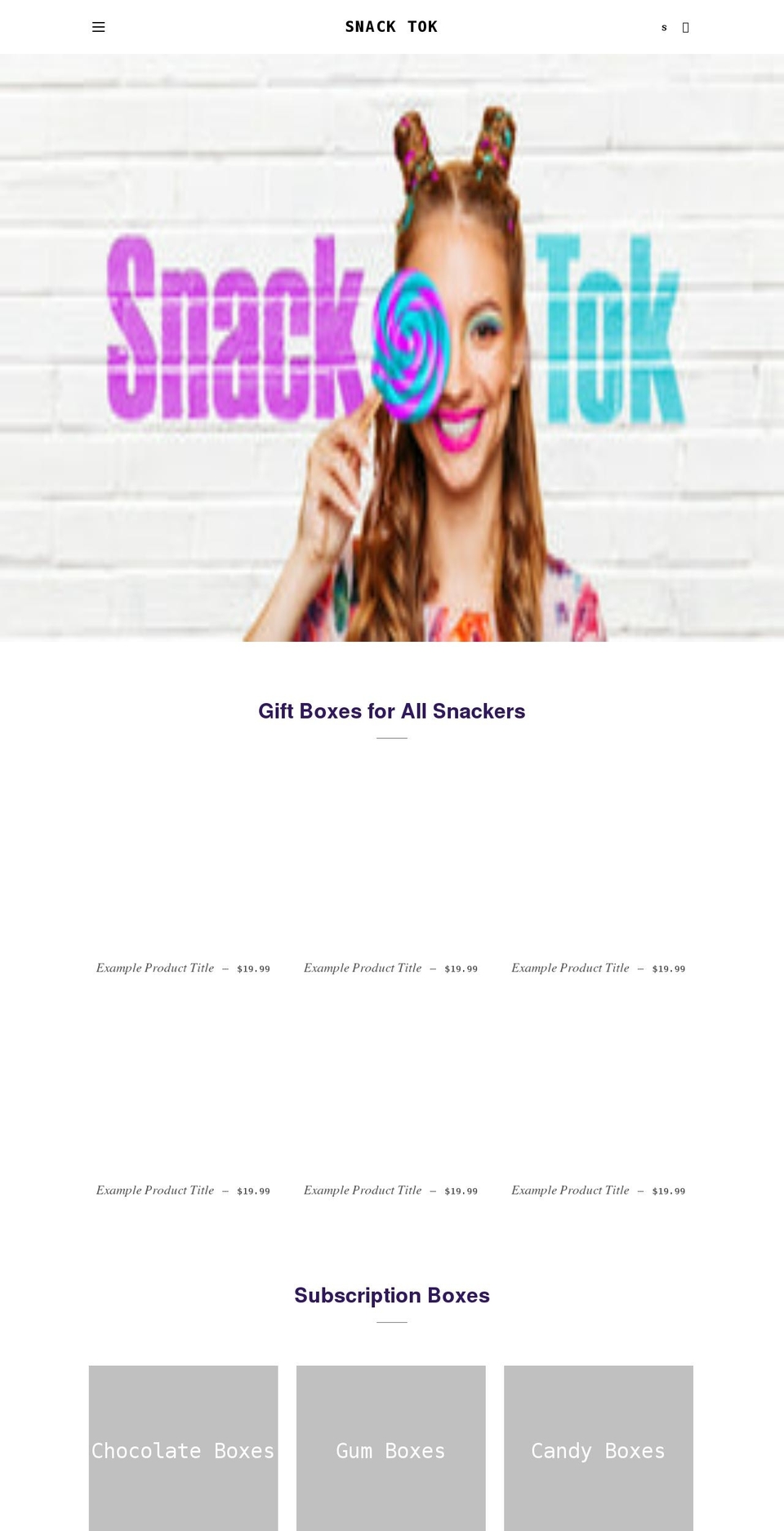 snacktok.com shopify website screenshot