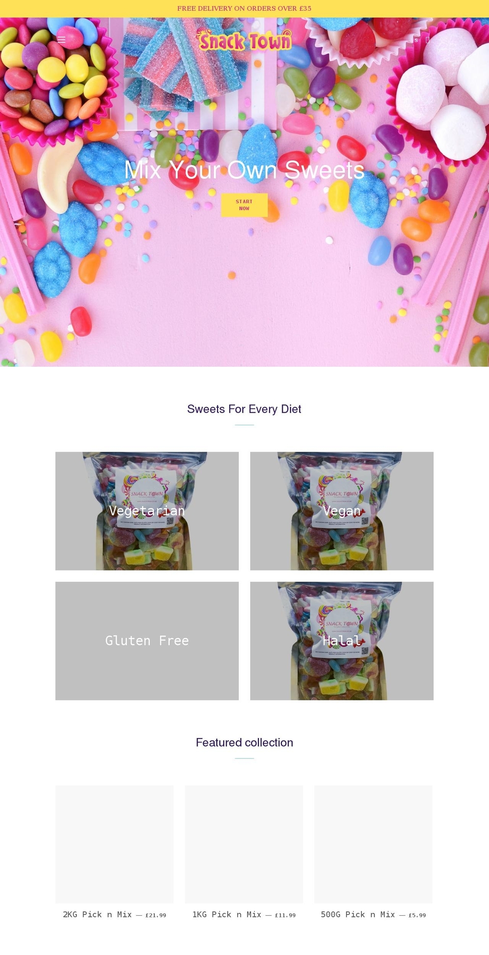 snacktown.co.uk shopify website screenshot